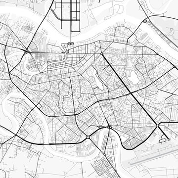 Haiphong City Map. Minimalist black and white line art poster for printing, wallpaper, wall art, and map resources for home and office decor
