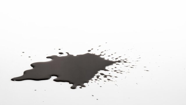 seepage. A white surface with a spreading dark stain, minimalist composition. wellbeing guides, coaching materials, designed for coaching and self-improvement content, used by content marketers.
