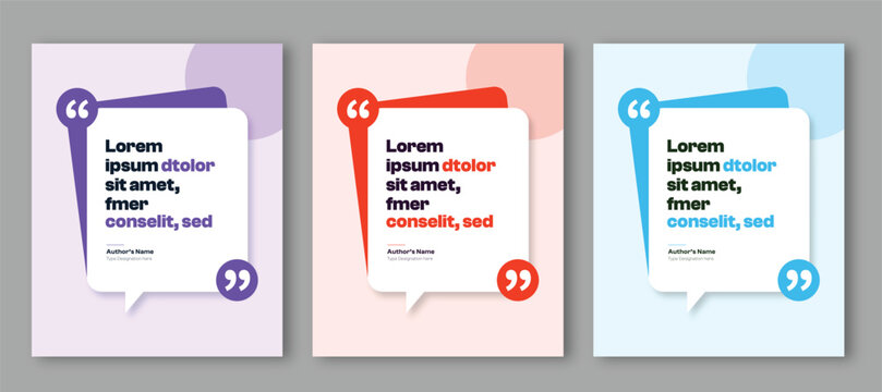 Client Testimonial Social Media Post Template Collection with Customer Feedback Showcase, Review Quote Design vector