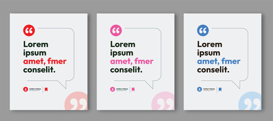 Obraz premium Minimalist Client Testimonial Social Media Post Template Vector Collection with Customer Feedback Speech Bubble Design