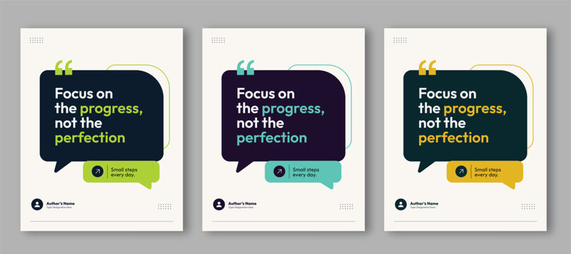 Motivational Quote Social Media Post Template Collection with Inspirational Speech Bubble Design Vector