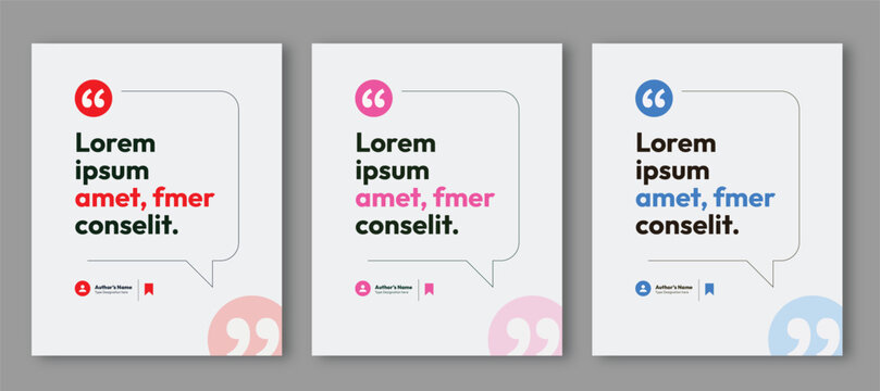 Minimalist Client Testimonial Social Media Post Template Vector Collection with Customer Feedback Speech Bubble Design