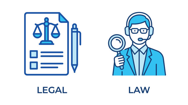 Professional lawyer examining legal documents with magnifying glass for case analysis.