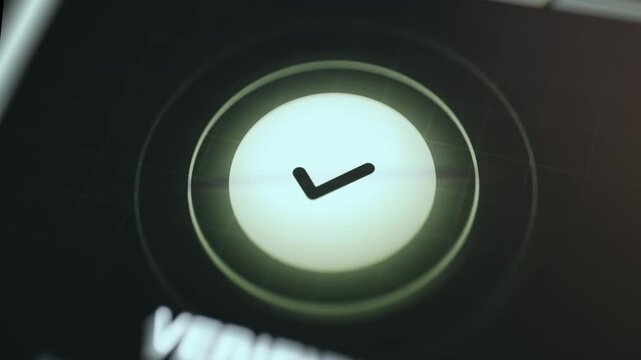 Circular checkmark icon signifying confirmation, approval, successful task completion