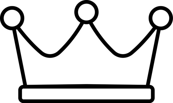 Line Champion Crown Icon for Sports Victory and Achievement