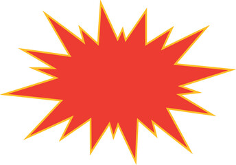 Horizontal red explosion burst with yellow border © miht3325