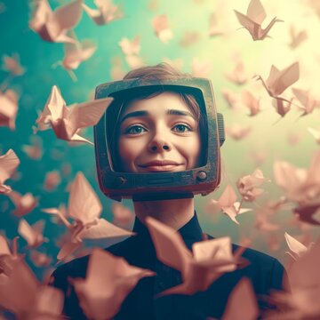 head of girl in tv