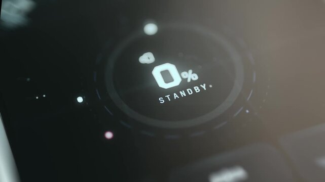 UI screen indicating a device is in STANDBY mode with 0 percent progress