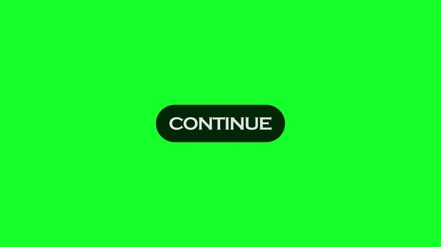  Continue button sits against a plain light on transparent background  in a simple interface style in 4K animation with alpha channel continue button animation 