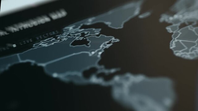 Real-time digital threat map showing global cyber activity
