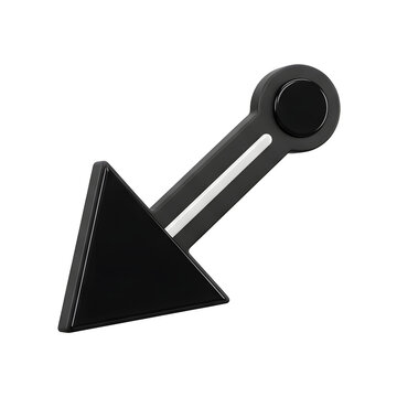 3D downward arrow icon on transparent background