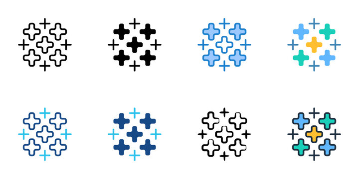 Tableau icons set multiple style collection. Editable stroke 
