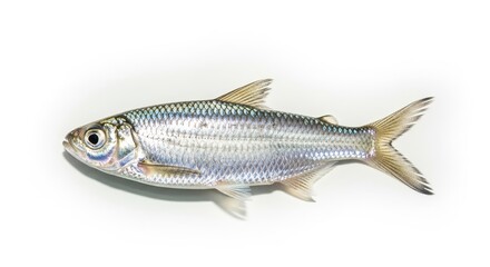 Obraz premium Small silver fish isolated on white background
