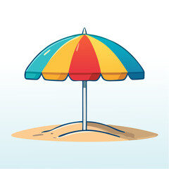 Fototapeta premium Colorful Beach Umbrella on Sand