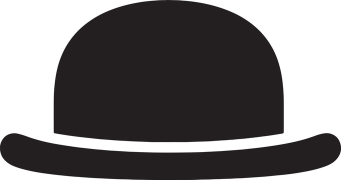 Bowler hat isolated vector illustration on transparency grid background.