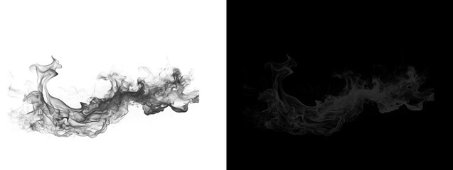 Obraz premium Chaotic Black Smoke Swirls Abstract Fluid Motion