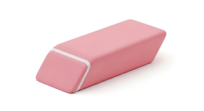 Pink rubber eraser isolated on white background