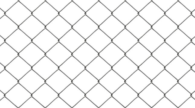 chain-link fence. The fence is composed of interlocking diamond-shaped patterns made from thin, metallic wires. The wires are dark in color, 