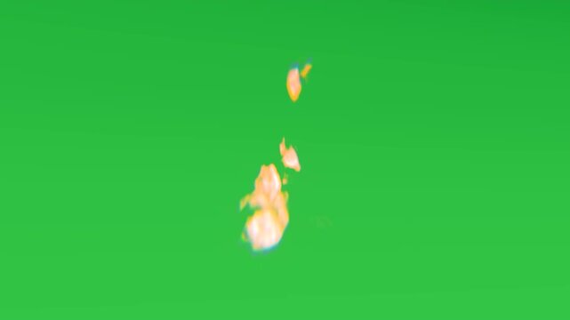 Small Fire Flames Green Screen 4K