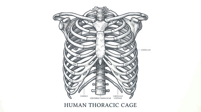 Human Thoracic Cage Ribcage Anatomy.