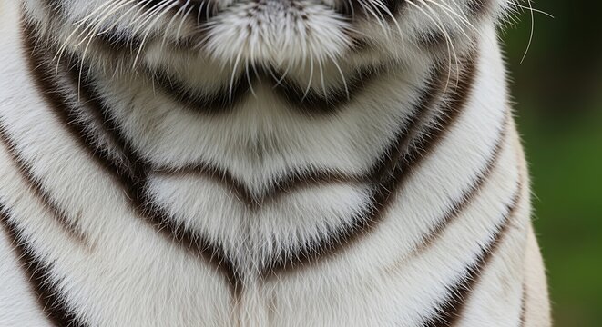 White Tiger Fur Texture and Stripes