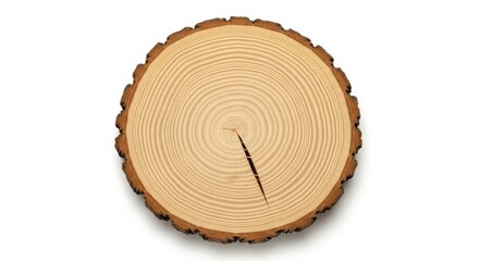 Fototapeta premium Tree stump cross section isolated on white background