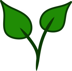 Green Leaf Vector Illustration, Simple Nature Leaf Icon Isolated on White Background © dikadi16
