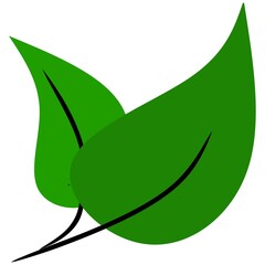 Minimalist Green Leaf Icon Vector Illustration, Modern Nature Logo Design © dikadi16