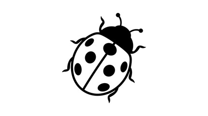 Black and white ladybug insect illustration. © Pemberi