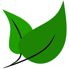 Green Leaf Vector Illustration, Simple Nature Leaf Icon Isolated on White Background © dikadi16