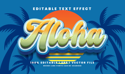 Editable aloha text effects, modern colors. © Text monster