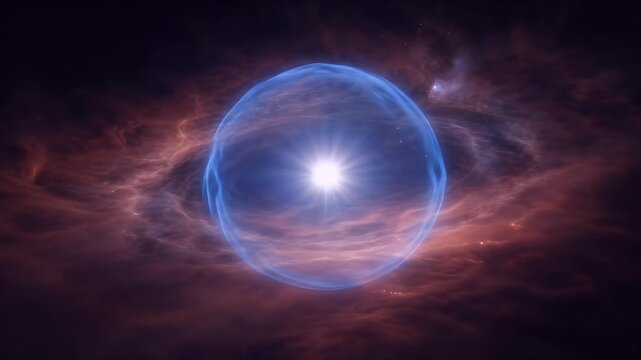 Space cosmic cosmic bubble nebula deep space, luminous expanding gas cloud and dust cloud around bright star, colorful supernova shockwave, swirling purple interstellar cloud vast star filled space