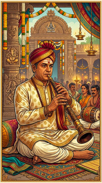 Nadaswaram, thavil, nadaswaram artist, thavil artist, traditional musicians, South Indian music, Tamil music, wedding music, Carnatic music, devotional music, classical music instrument, concert, folk