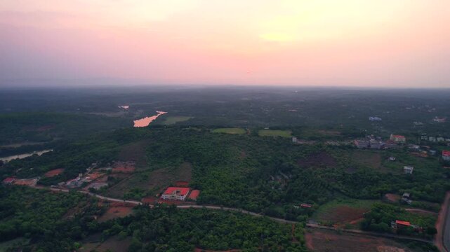 Beautiful Sunrise, Manipal, Udupi, drone view