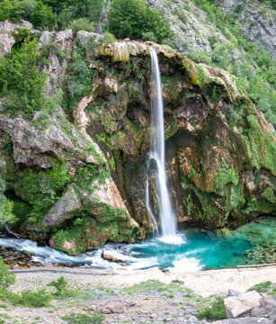 Krcic waterfall panorama Knin Dalmatia Croatia wide landscape