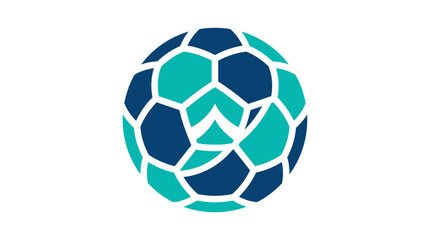 Fototapeta premium Blue Green Soccer Ball Graphic Design.