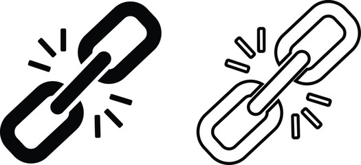 Fototapeta premium Chain Link Icon Set Collection Group, Linked Chain Connection Symbols Bundle, Security Strength, Unity, Network, Attachment Vector in Flat and Line Style