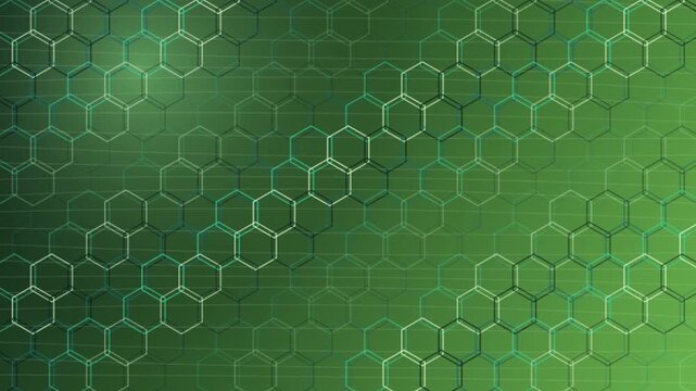 Decarbonization molecule grid motion graphic for climate technology backgrounds