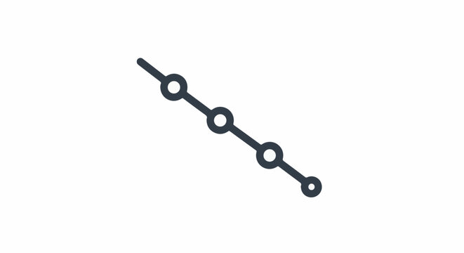 A minimalist dark grey line with four circles connecting it, on a white background