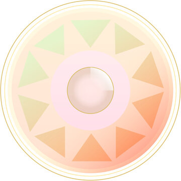 Abstract pastel geometric mandala vector illustration with circular elements and triangle patterns