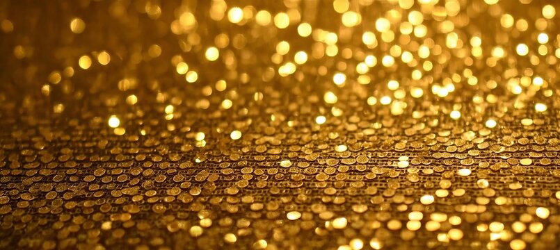 Abstract Gold Sequin Background With Sparkling Texture Patterns For Festive Holiday Celebration Art