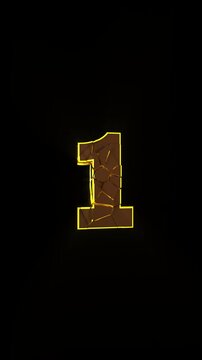 Number 1 Explosive Number OVERLAY Transition Animation on Alpha Channel, Loop
