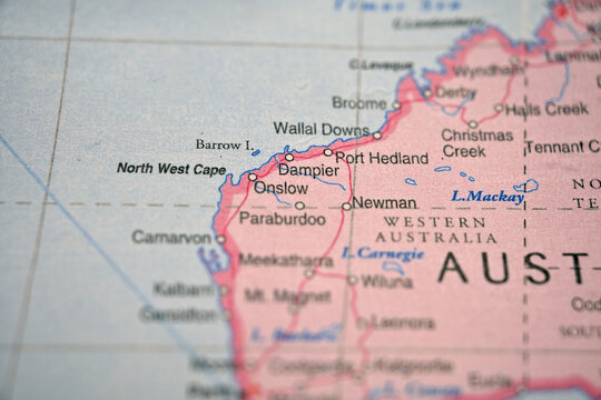 Dampier Iron Coast Glow Map View Western Australia Pilbara Port Hub