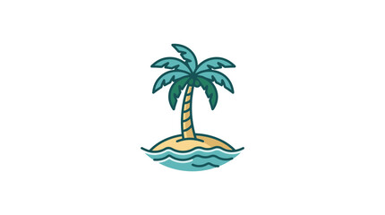 Fototapeta premium Tropical Island Palm Tree Icon