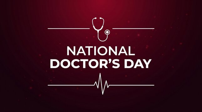 National doctors day design with stethoscope and heartbeat pulse