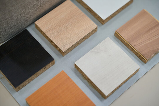 Wood material samples for furniture and interior design
