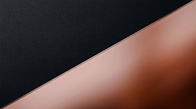 Charcoal linen diagonal split rose gold gradient, luxury finance brand background