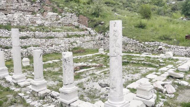 Sagalassos Turkey Ancient City Ruins Stone Columns Architecture Archaeological Site Historic View