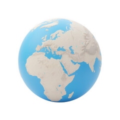 Naklejka premium Blue marble earth map isolated on a transparent background
