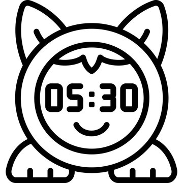 Kids Alarm Clock for Toddler Sleep Training and Wake Up Line Icon